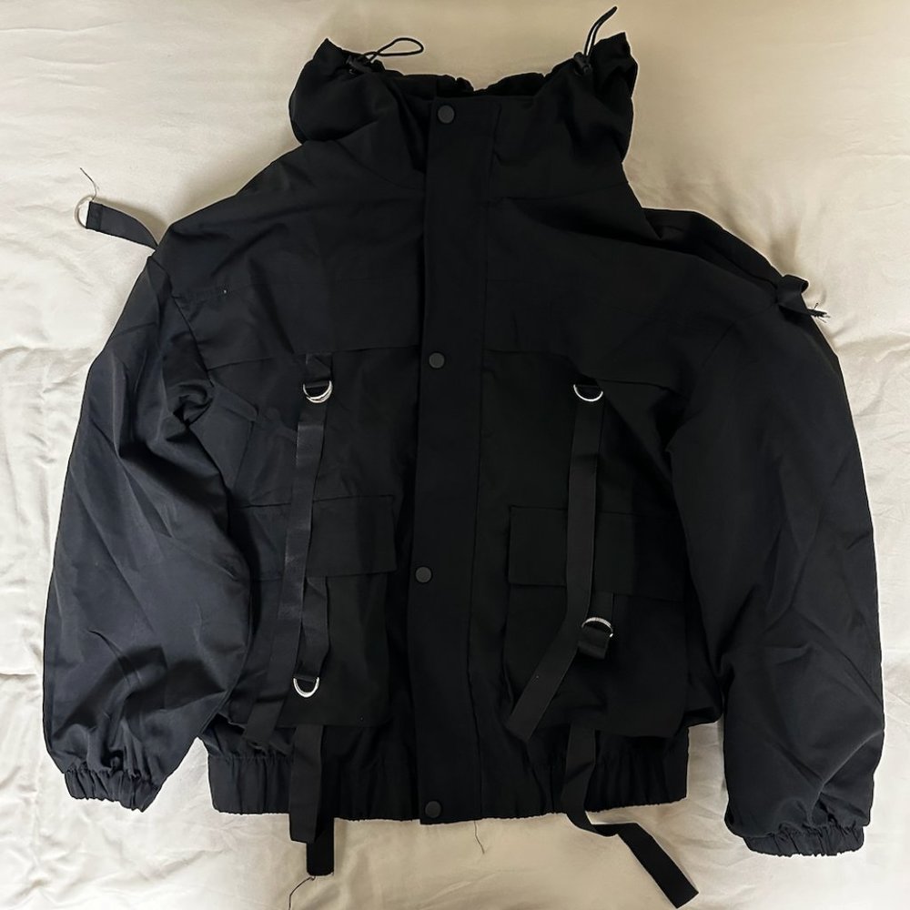 Multi Buckle and pocket Zip Up Jacket